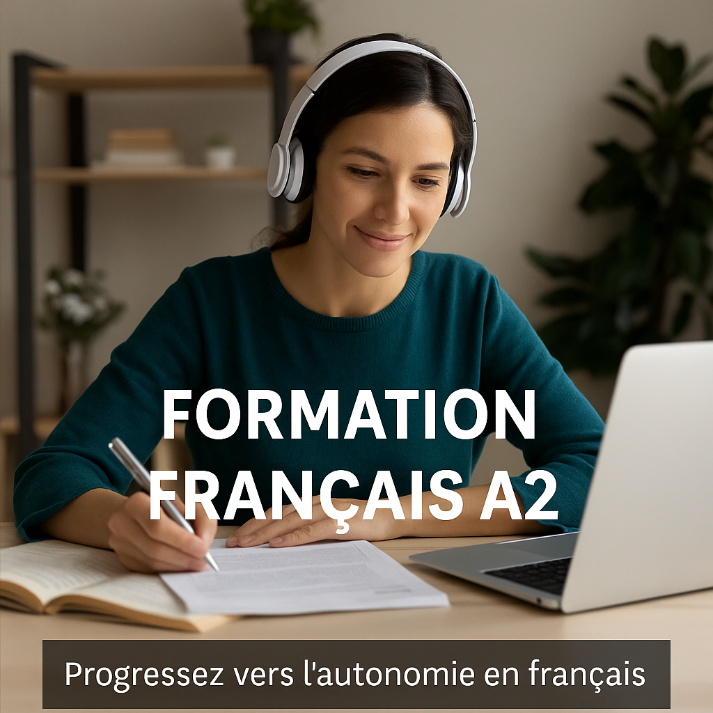 Formation français A2 pour étrangers, cours en ligne pour valider son niveau de langue française, préparation test de naturalisation et certification officielle.