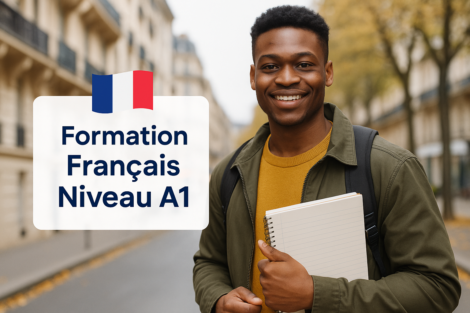 Formation français niveau A1 , débutant en ligne, idéale pour apprendre le français depuis zéro, préparation aux bases de la langue et progression vers le niveau A2.