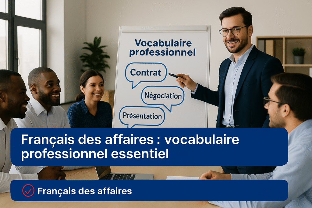 Pourquoi maîtriser le vocabulaire professionnel en français : importance du français des affaires pour réussir en entreprise, éviter les malentendus et renforcer sa crédibilité.

